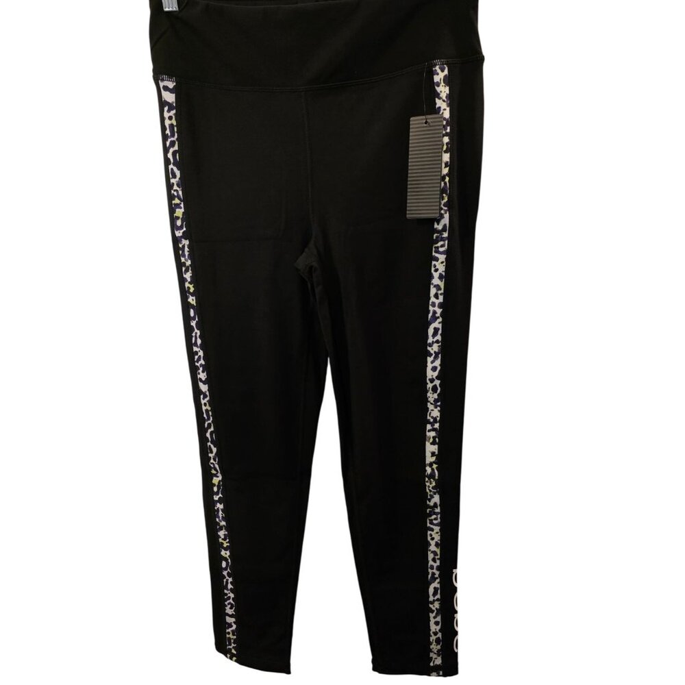 Bebe Womens Printed Insert Leggings Black Leopard High Waist